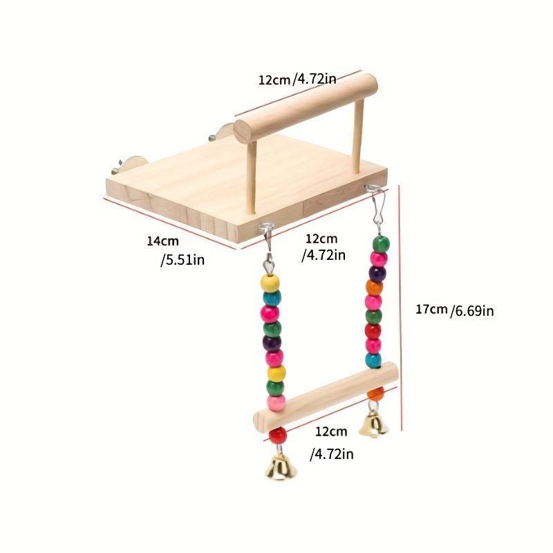 Colorful Beads Parrot Toy Swing Climbing Ladder Jumping Board