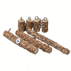 Bird Perch Parrot Station Holder Wood Stand Swing For Medium Large Parrot