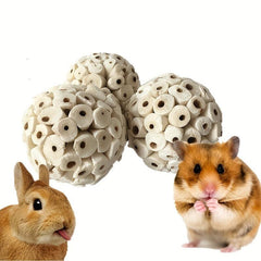 3pc Bird Toys Pet Gnawing Ball for Parrot Rabbit Hamster