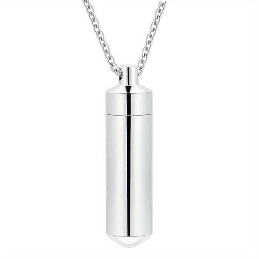 Cylinder Cremation Necklace for Ashes Keepsake Pendant Urn Jewelry