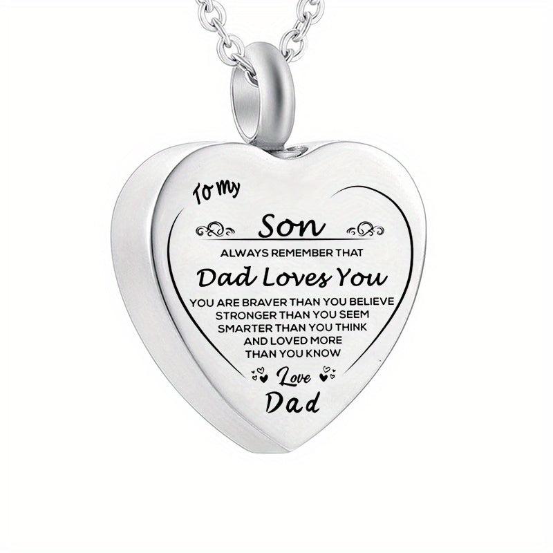 Heart Cremation Urn Necklace Stainless Steel Pendant Keepsake Gift
