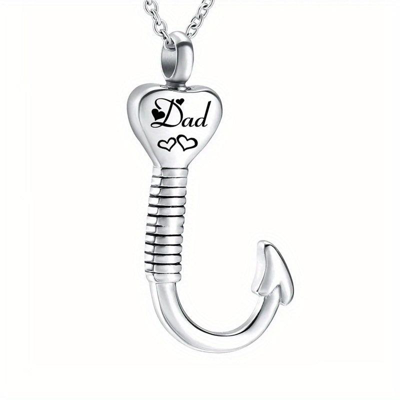 Waterproof Heart Fish Hook Cremation Jewelry Ashes Urn Necklace