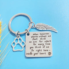 Stainless Steel Dog Memorial Keychain