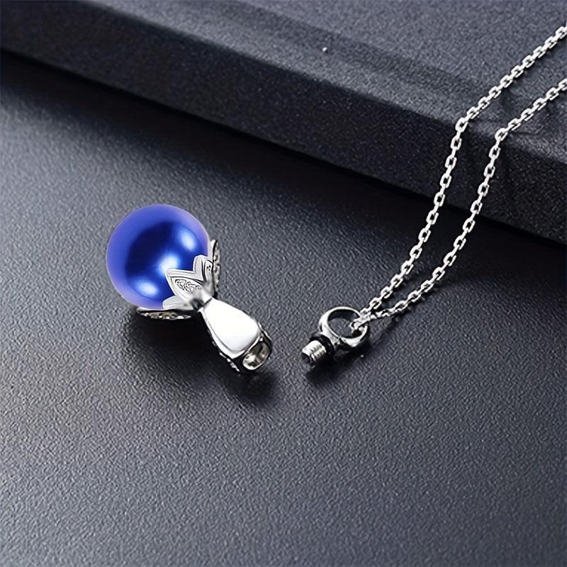 Pearl Urn Necklace Ashes Memorial Cremation Faux Pearl Pendant Jewelry