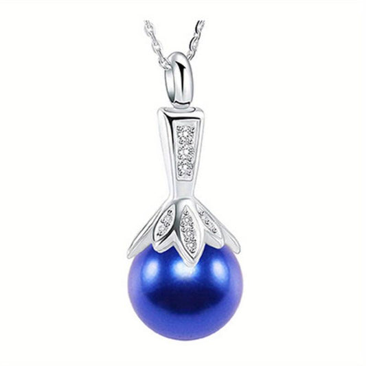 Pearl Urn Necklace Ashes Memorial Cremation Faux Pearl Pendant Jewelry