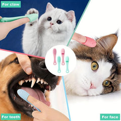 4pcs Soft Silicone Dog Finger Toothbrush for Pet Dental Care