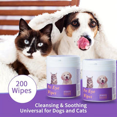 200pcs Pet Eye Cleaning Wipes Tear Stain Remover For Cats
