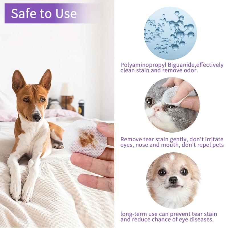 200pcs Pet Eye Cleaning Wipes Tear Stain Remover For Cats