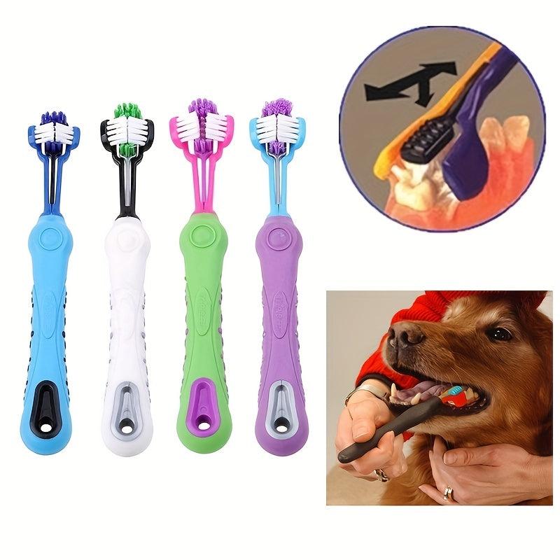 3 Sided Pet Toothbrush for Dog and Cat Teeth Cleaning
