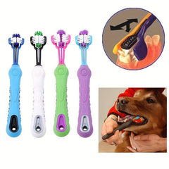 3 Sided Pet Toothbrush for Dog and Cat Teeth Cleaning
