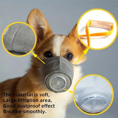 3pcs Dog Muzzles Reusable & Breathable Adjustable Dustproof Face Mask