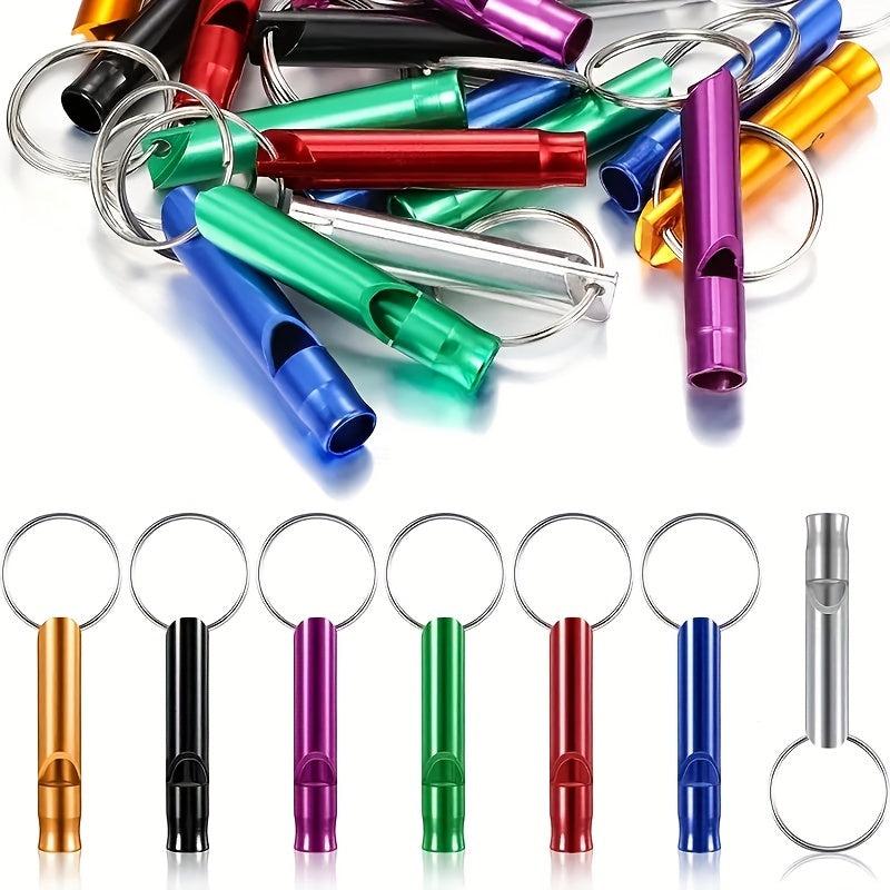 15pcs Random Outdoor Survival Whistle Keychain for Camping Hiking Sports