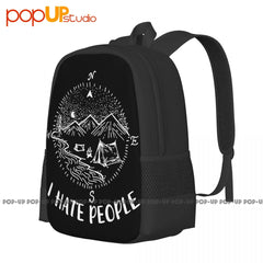Camping Compass I Hate People Backpack Large Capacity Portable Gymnast Bag
