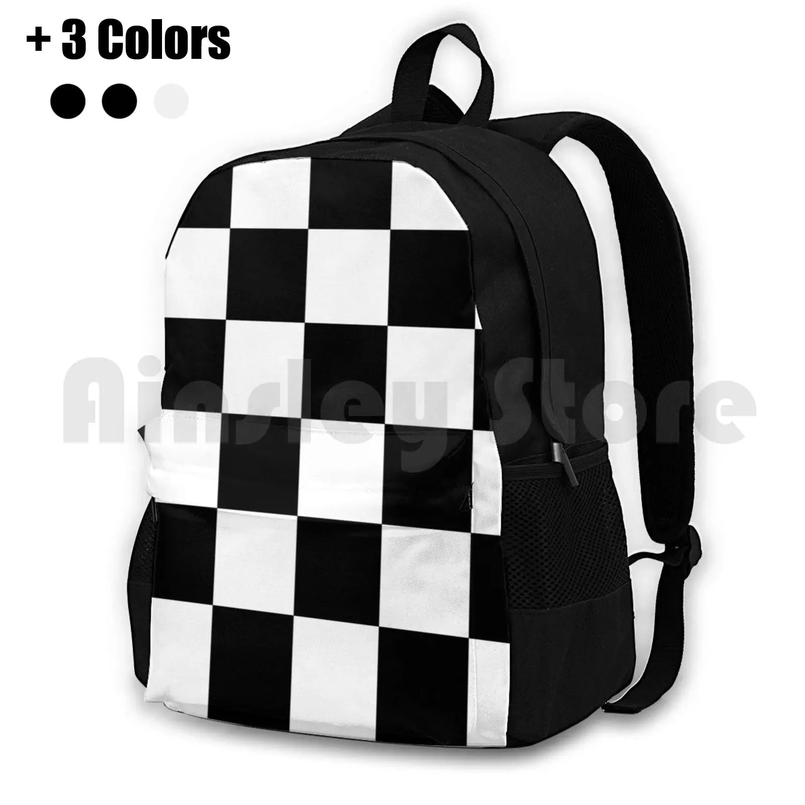 Checkered Outdoor Hiking Backpack Waterproof Camping Travel Squares Chess