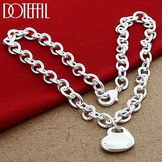 925 Sterling Silver Heart Pendant Necklace for Women