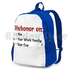 Funny Outdoor Hiking Backpack Waterproof Camping Travel Dishonor Cow
