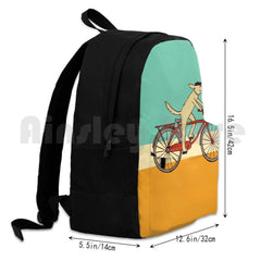 Dog & Squirrel Whimsical Art Dog Bike Backpack Waterproof Camping