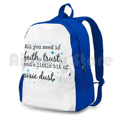 Faith Trust Pixie Dust Outdoor Hiking Backpack Waterproof Camping Travel Quote