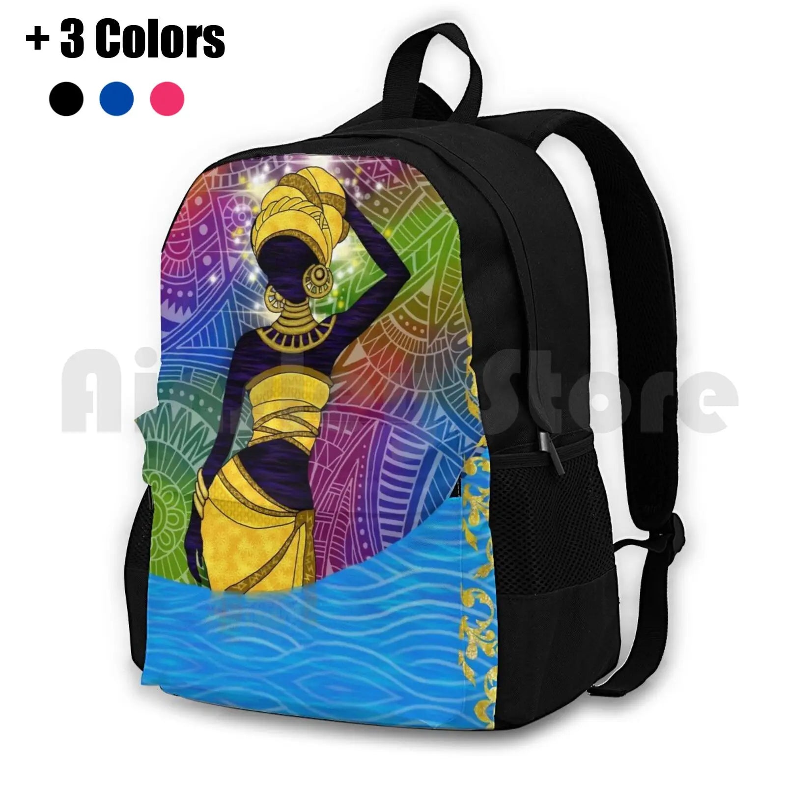 Goddess Oshun Hiking Backpack Waterproof Camping Travel