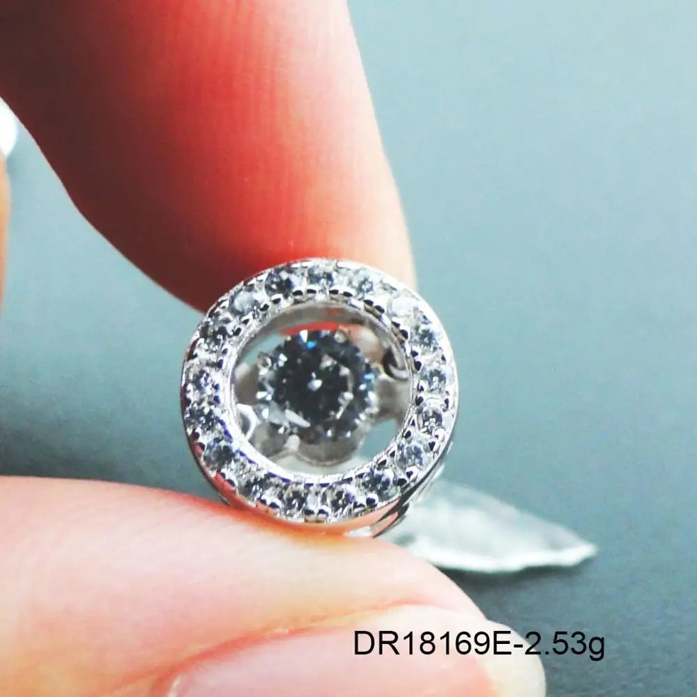 925 Silver Dancing Diamond CZ Womens Stud Earrings For Party