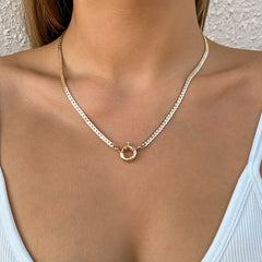 Copper Snake Chain Choker Necklace Punk Short Collar Clavicle Jewelry