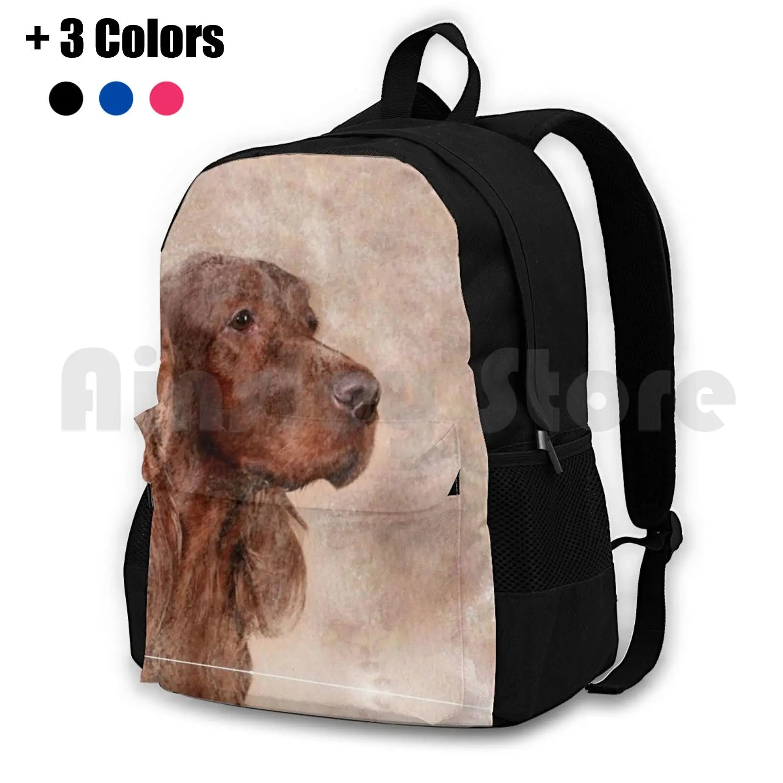 Irish Setter Dog Hiking Backpack Waterproof Camping Travel