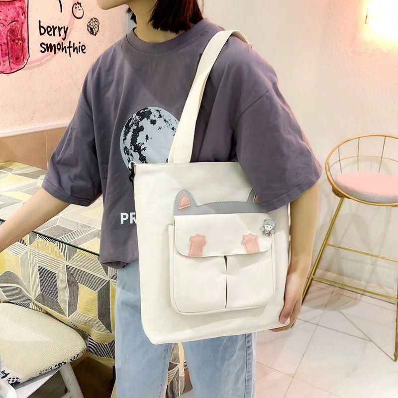 Japanese Campus Cat Bag Canvas Bag Female Bag