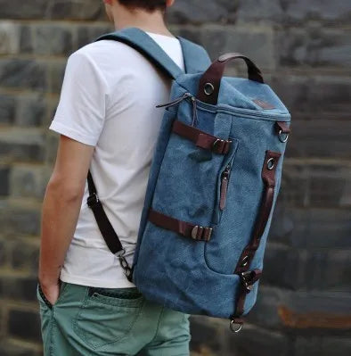 Men's Canvas Backpacks Camping Backpack Large Capacity Travel Shoulder Bags