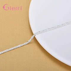 925 Silver Anklet Twisted Weave Chain for Women Girl
