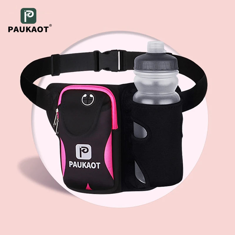 Running Waist Bag with Water Bottle - Phone Pocket - Hiking Camping Fanny Pack