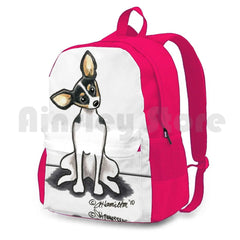 Rat Terrier Sit Pretty Hiking Backpack Waterproof Camping