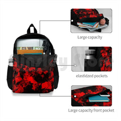 Red Black-Red Abstract Art Outdoor Hiking Backpack Waterproof Camping