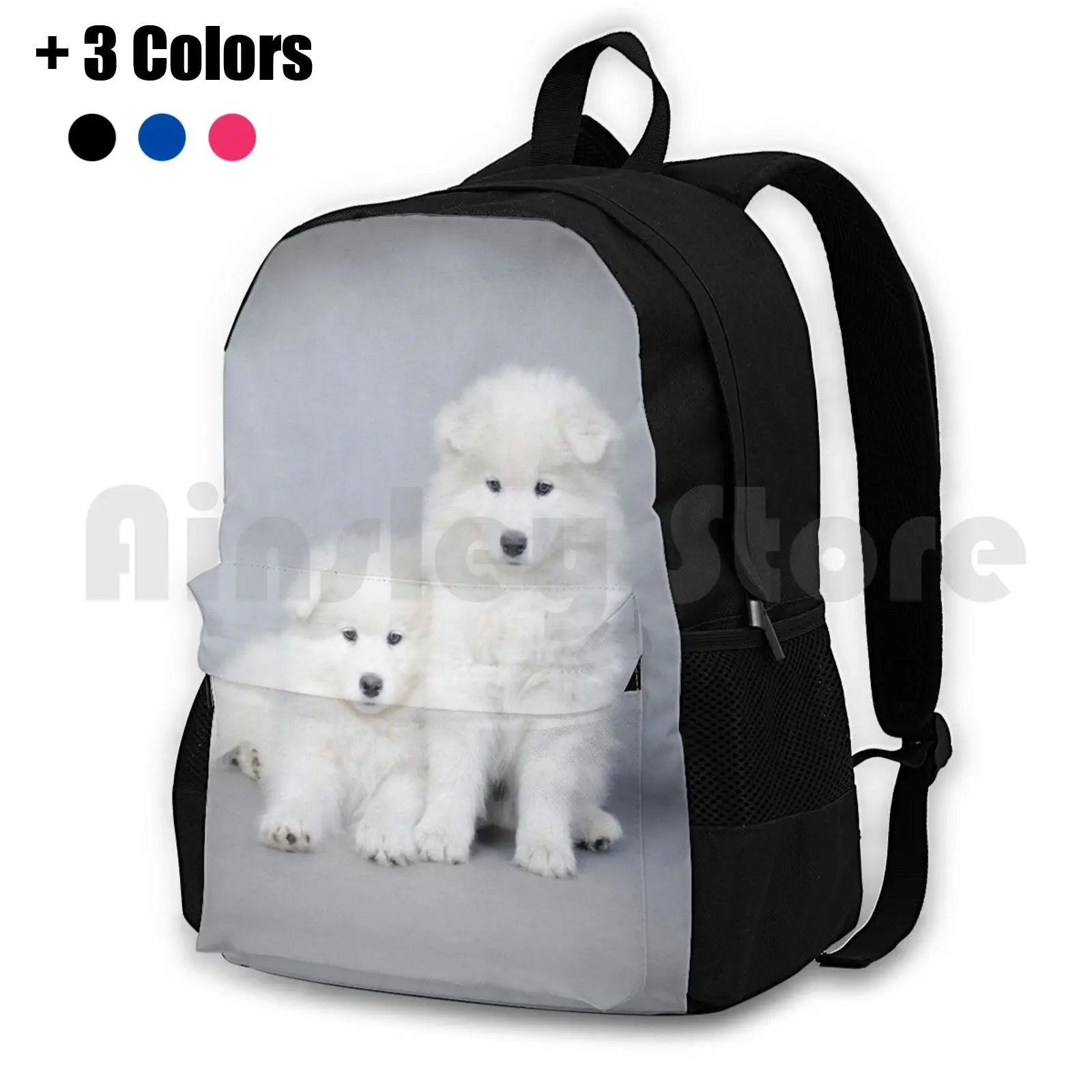 Samoyed Puppies Hiking Backpack Waterproof Camping