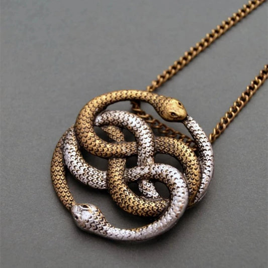 Auryn Snake Pendant Ouroboros Chain Necklace