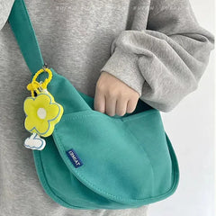 Solid Female Student Summer Shopping Messenger Shoulder Versatile Campus Schoolb