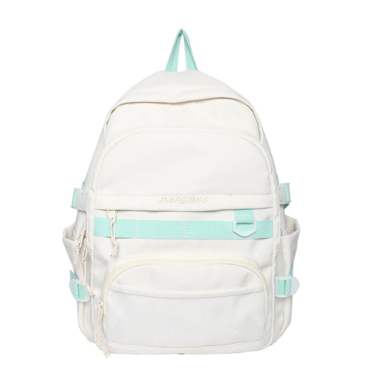 Woman Student Campus School Bag Backpack Solid Laptop Bag