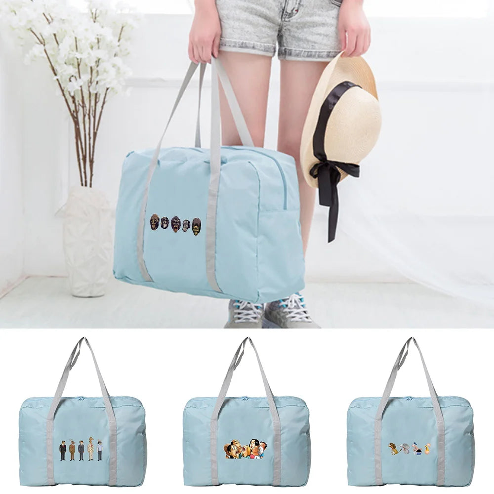 Cartoon Printed Travel Bag Camping Organizer Luggage Duffle Handbags Men