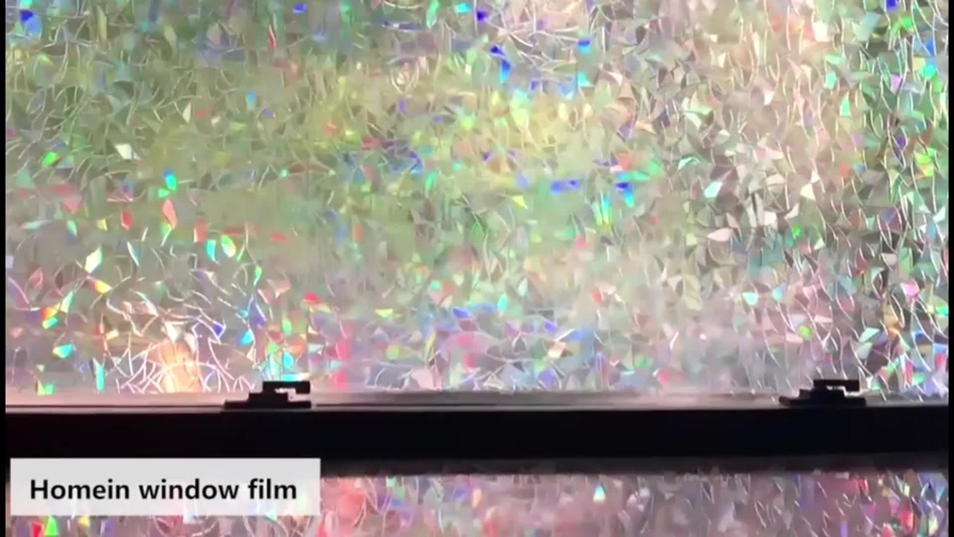 Rainbow Privacy Film Clings - Decorative 3D Vinyl Stained Glass Decals