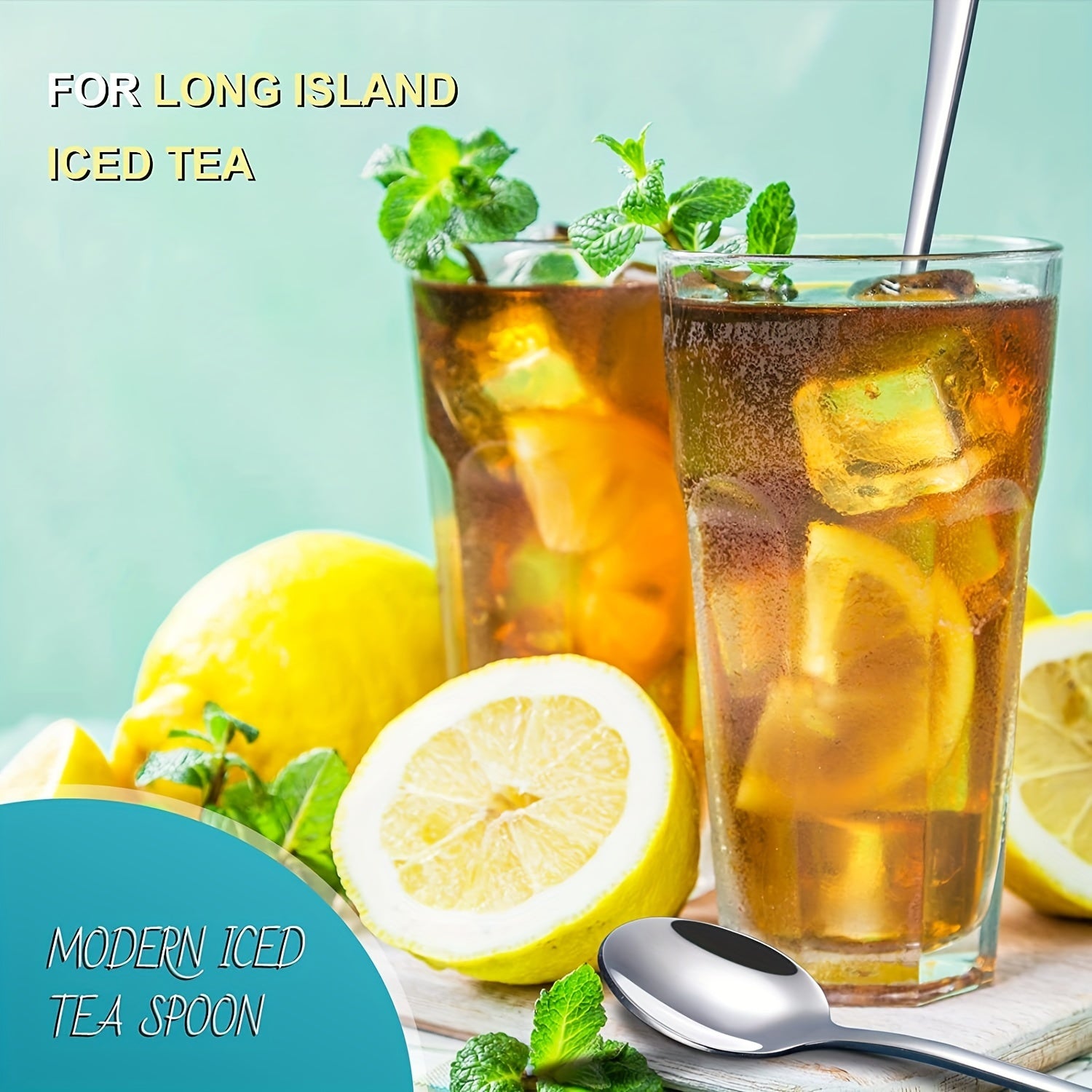 4pcs Stainless Steel Long handled Ice Cream Scoop Cocktail Stirring Spoon