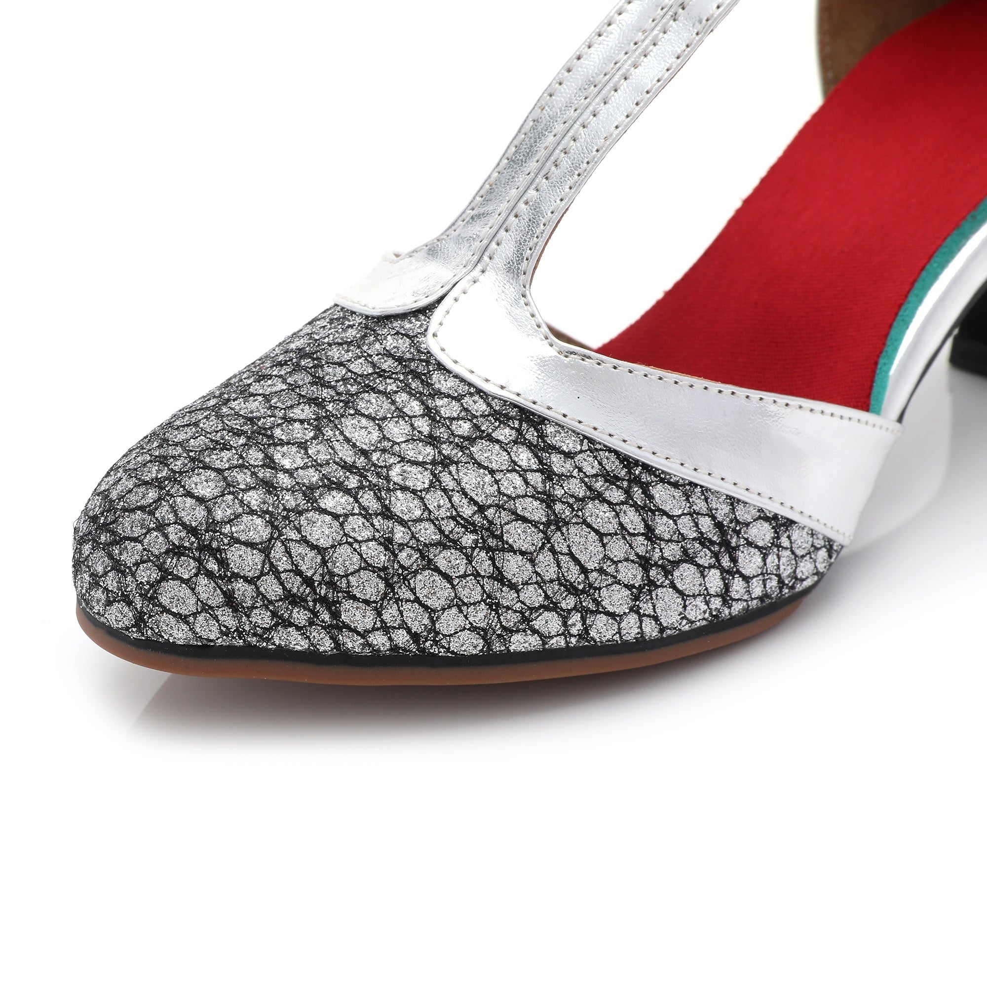 Women's Latin Dance Shoes with Closed Toe Buckle & Kitten Heels