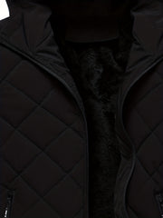 Men's Fleece Hooded Coat Zipper Pockets Jacket