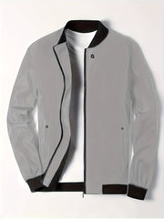 Men's Zip Up Casual Jacket for Spring Fall