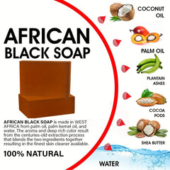 Set of 4 65g African Soap Bars for Hair, Face, and Body