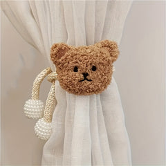 Adorable Teddy Bear Curtain Tieback with Pearl Accents