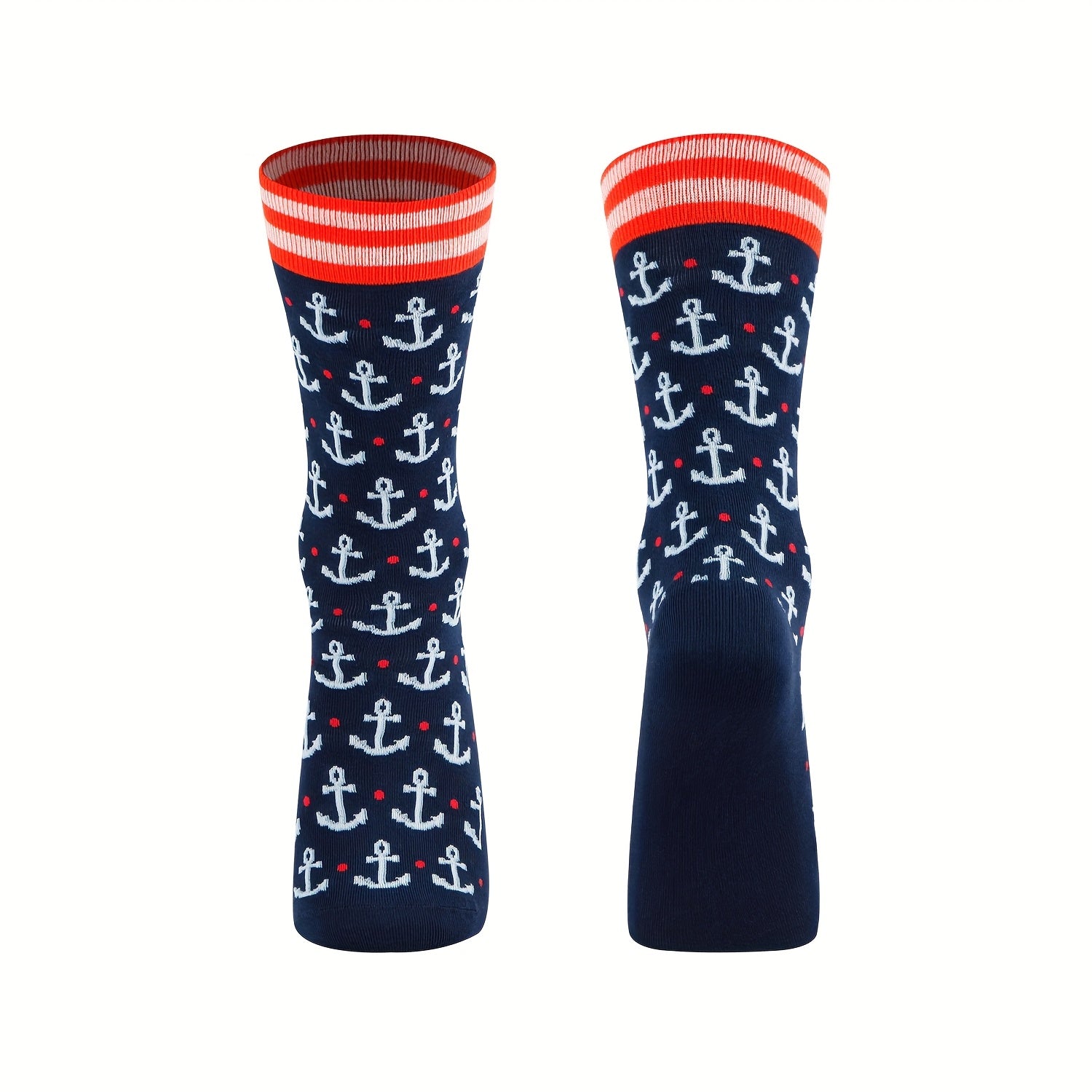 3 Pairs Anchor Pattern Business Long Tube Socks