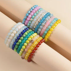8mm Healing Stone Beaded Bracelet Boho Natural Crystal Stretch Bracelet