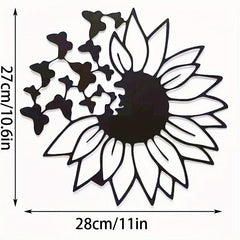 Butterfly Sunflower Metal Wall Decor for Home Modern Art