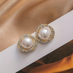 Vintage Faux Pearl Stud Earrings Ear Jewelry For Women