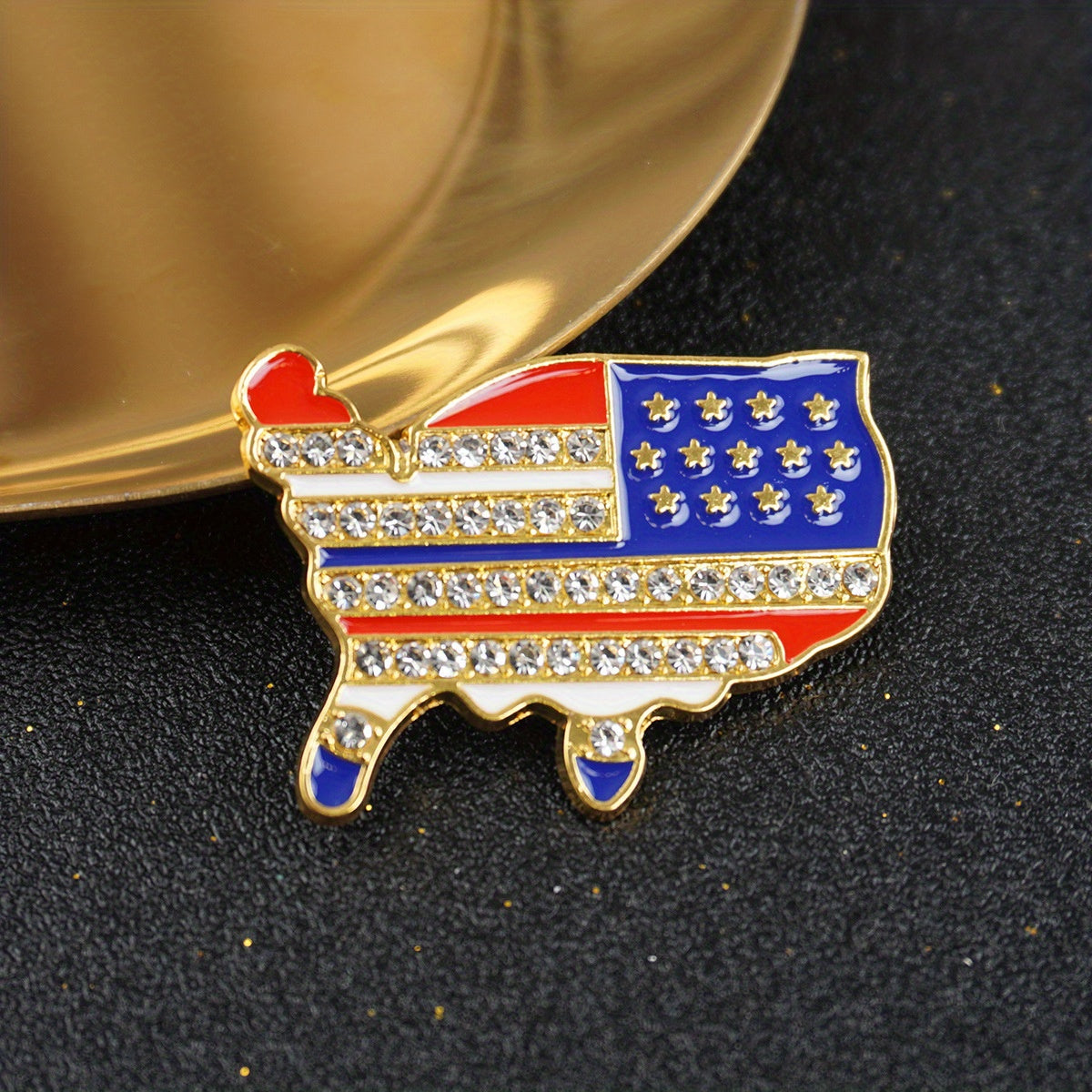 American Flag Skull Brooch Jacket Bags Decoration Punk Rock Style Brooch For Men