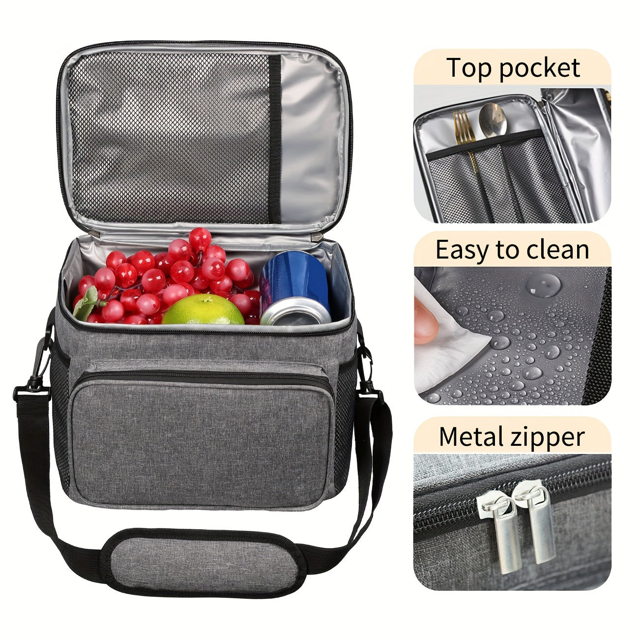 9L Outdoor Camping Lunch Bag Leak-proof Water Cooler Insulated Bag